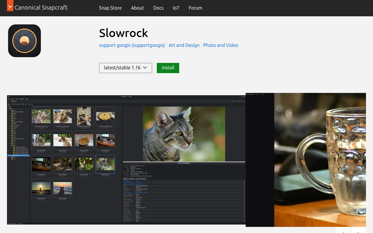 The first screen of slowrock on a laptop