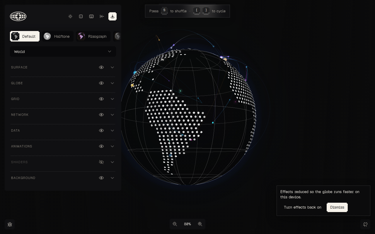 The first screen of Globestudio on a laptop