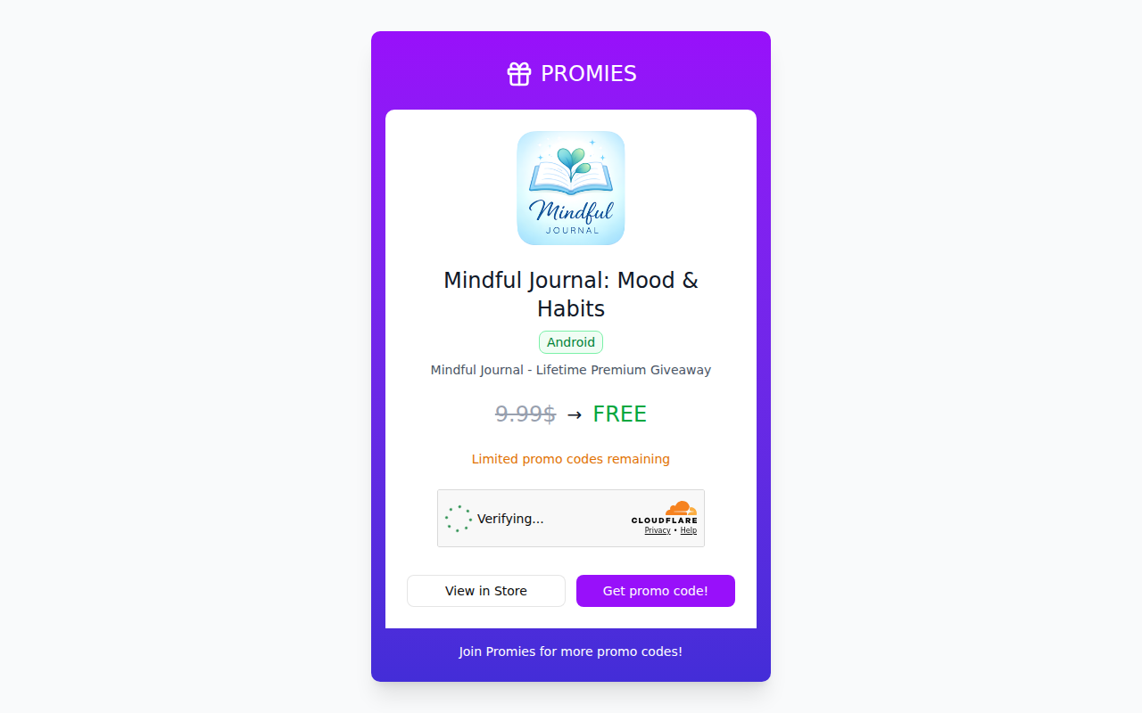 The first screen of Mindful Journal on a laptop