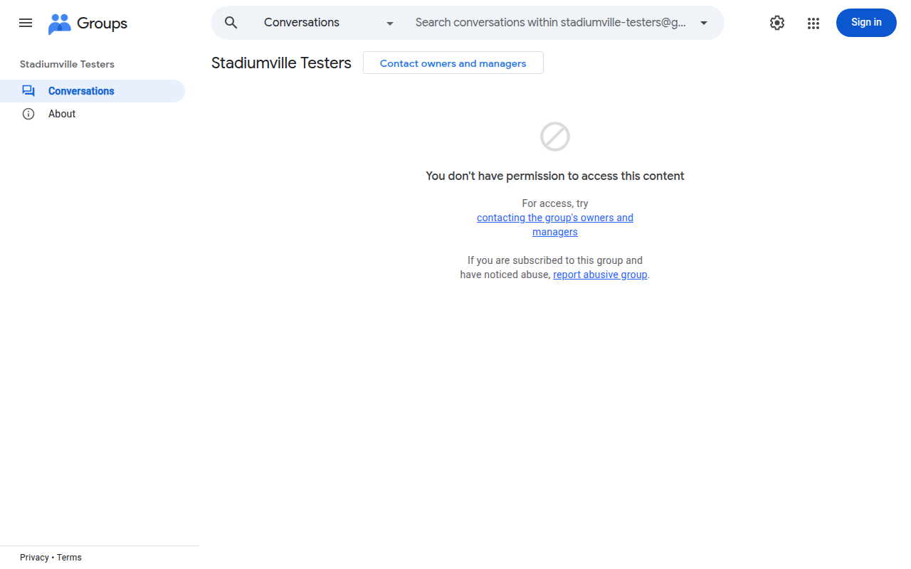 The first screen of Stadiumville on a laptop