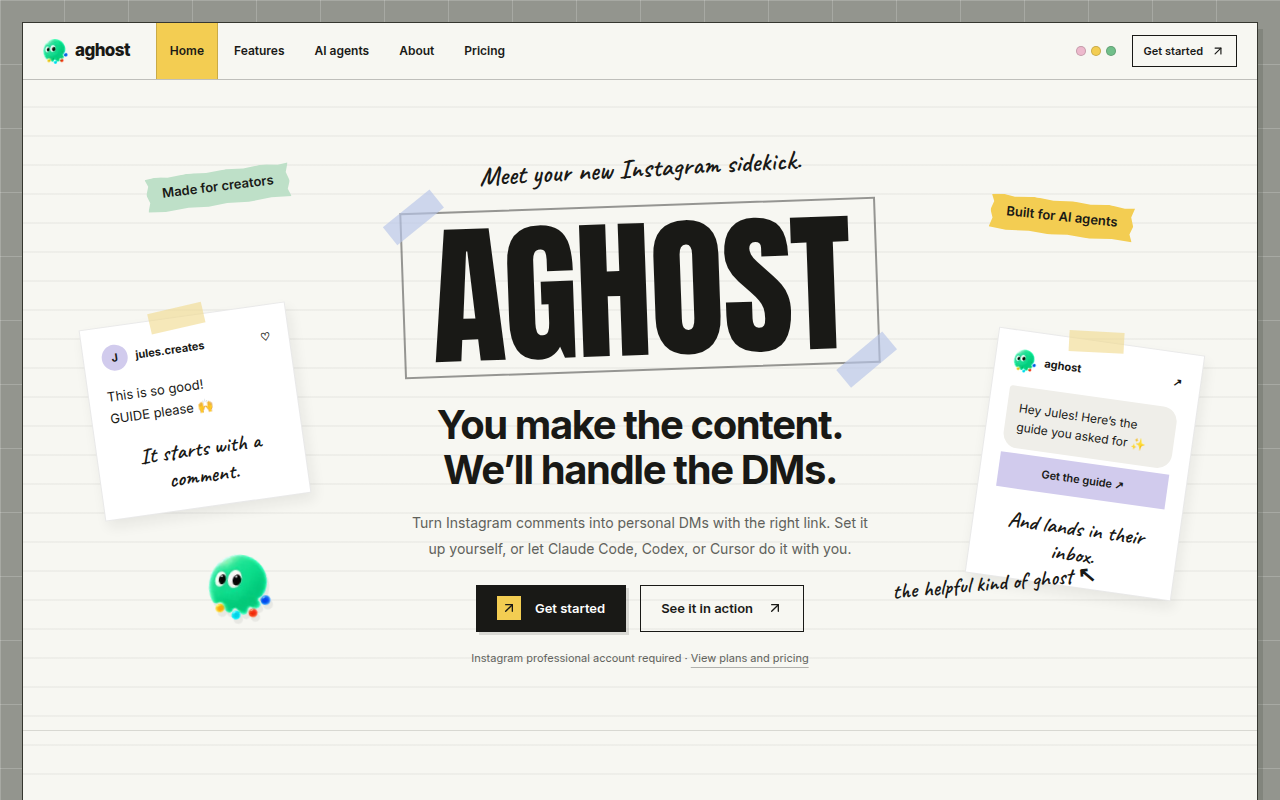The first screen of aghost on a laptop
