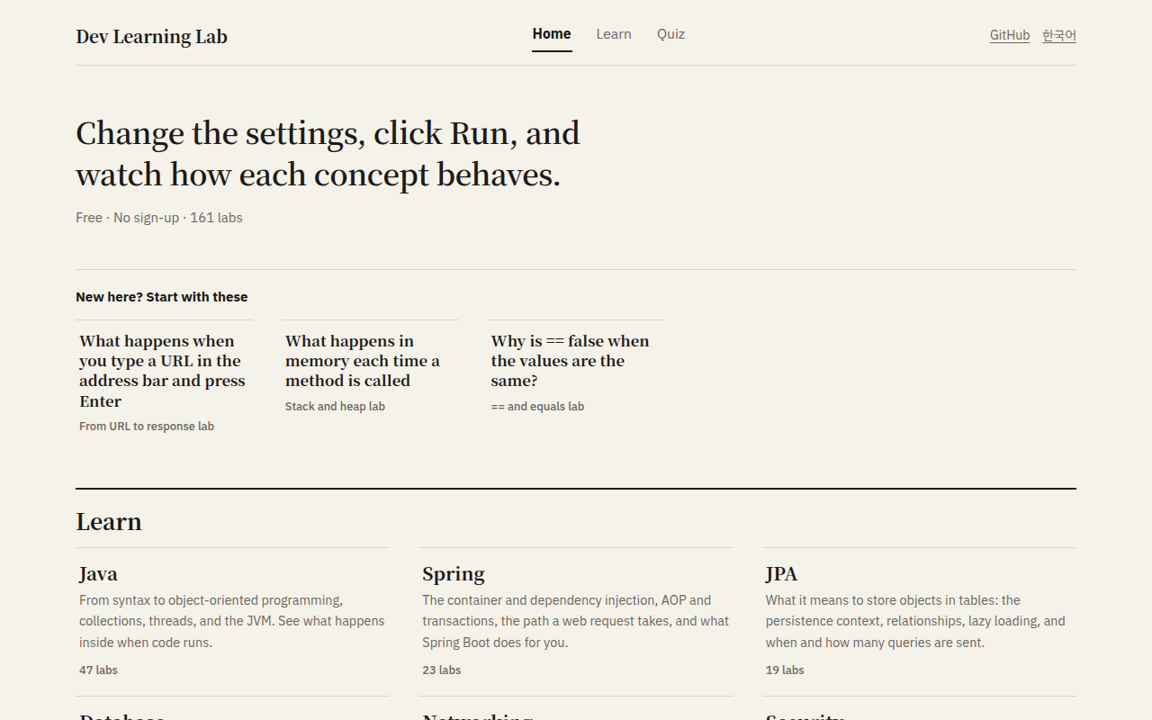 The first screen of jhb010311.github.io on a laptop