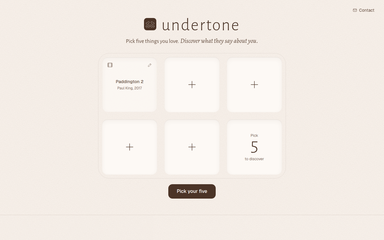 The first screen of Undertone on a laptop